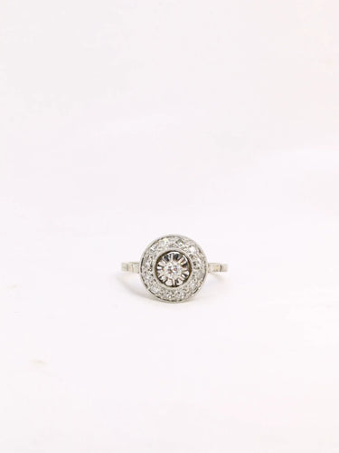 Bague Bague Belle Epoque ronde diamants taille ancienne 58 Facettes J312