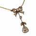 Pendant 1890s Victorian Bow and Pear Diamond Pendant 58 Facettes 24086-0163