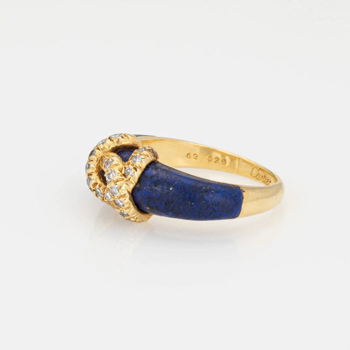 Bague 54 Bague Cartier Double C en diamants et lapis-lazuli des années 1970 58 Facettes G13565