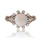 Bague 53 Bague opale ronde diamants or blanc 58 Facettes 24-121