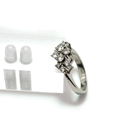 Bague 51 Bague en or blanc sertie de diamants – Modèle en grappe 58 Facettes 50406