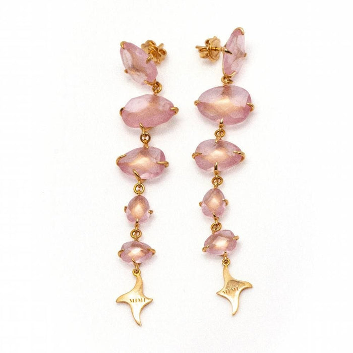 Boucles d'oreilles Boucles d'oreilles en or rose et quartz rose 58 Facettes D363782UZ