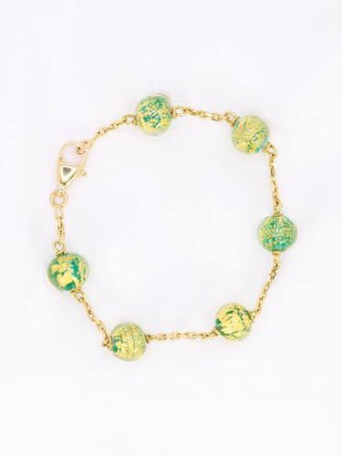 Collier Bracelet chaine or jaune perles de Murano 58 Facettes 1CA0000004/1