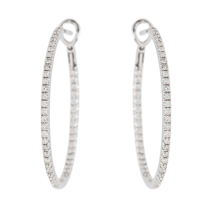 Boucles d'oreilles Boucles d'oreilles Créoles Or blanc Diamant 58 Facettes 3853169RV