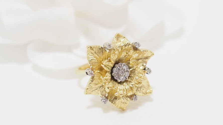 Bague 54 Bague vintage en or jaune et diamants 58 Facettes 31829