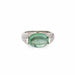 Bague 53 Bague en or blanc avec diamants et tourmaline verte écume de mer 58 Facettes G13597