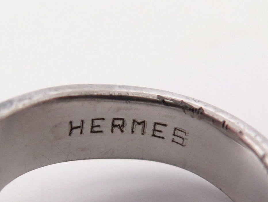 Bague 50 vintage bague HERMES en or blanc & argent sertie 12 diamants 58 Facettes 264288