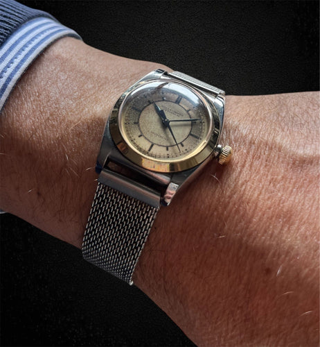 Montre Rolex « Ovetto » réf. 3133, or et acier 58 Facettes