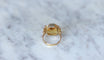Bague Art Déco or jaune et blanc citrine 58 Facettes