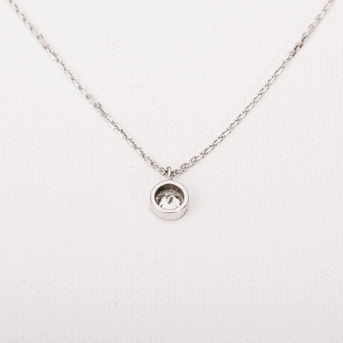 Collier Collier solitaire diamant en or blanc 58 Facettes