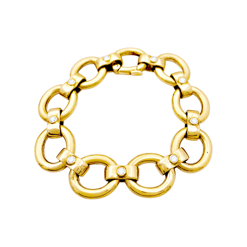 Bracelet Bracelet or jaune, diamants. 58 Facettes 34707