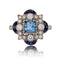 Bague 53 Bague style Art déco aigue-marine diamants saphirs 58 Facettes 24-113
