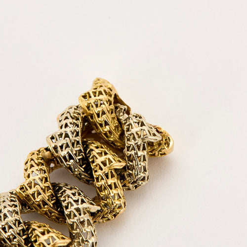 Bracelet Bracelet or jaune et blanc 58 Facettes GU0001