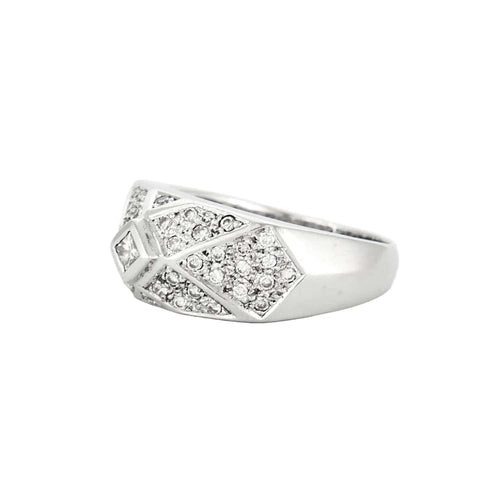Bague 56 Bague or blanc et diamants 58 Facettes BO/230143