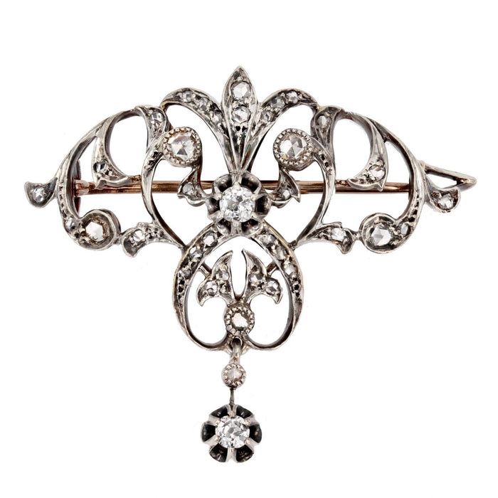 Broche pendentif ancienne diamants