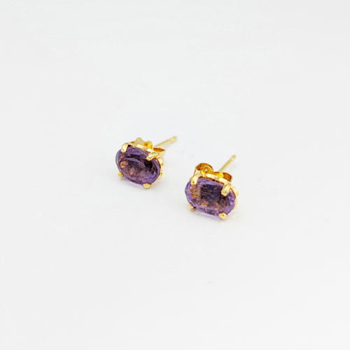 Boucles d'oreilles Boucles d'oreilles en or jaune et améthystes 58 Facettes 32394