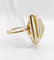 Bague cocktail vintage en or 18k et pierre jaune