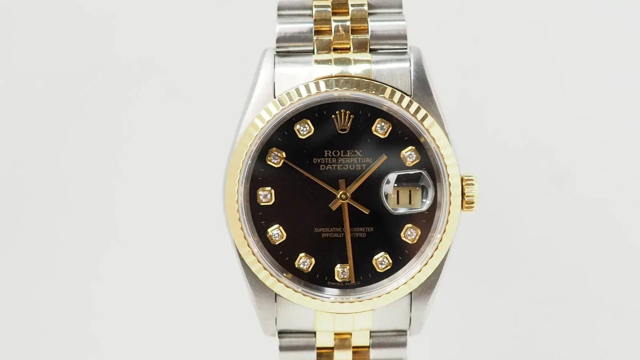 Montre ROLEX - Montre Date Just en or jaune et acier 58 Facettes 32810