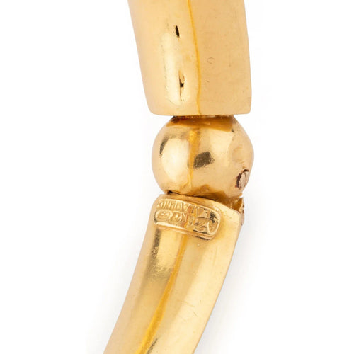 Bracelet Bracelet jonc en or jaune martelé 22 k du créateur Lalaounis 58 Facettes 1