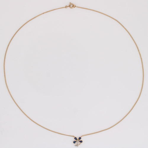 Collier Collier ancien trèfle à quatre feuilles saphirs et diamants 58 Facettes 25-034