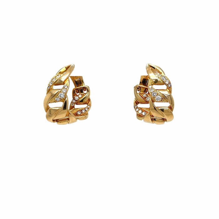 Boucles d'oreilles CARTIER - Boucles d'oreilles "Bergame" en or jaune et diamants 58 Facettes