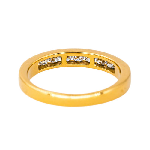 Bague 53 Bague  Demi-alliance  Or jaune Diamant 58 Facettes 4153442CN