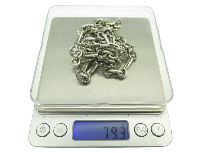 Collier collier sautoir HERMES de percin chaine cordage marin en argent 58 Facettes 267985