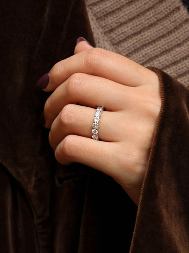 Bague 51 Alliance or blanc diamants ronds 2,7 ct 58 Facettes J530