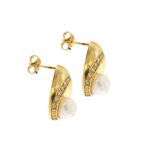 Boucles d'oreilles en perles et diamants