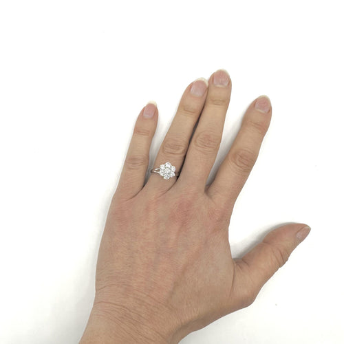 Bague or blanc et diamants 58 Facettes Z1351790