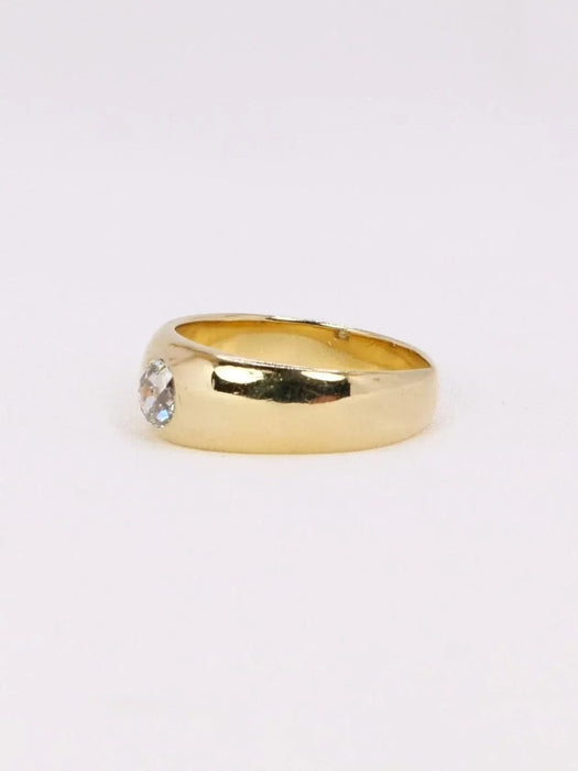 Bague 54 Bague jonc or jaune diamant 58 Facettes J375