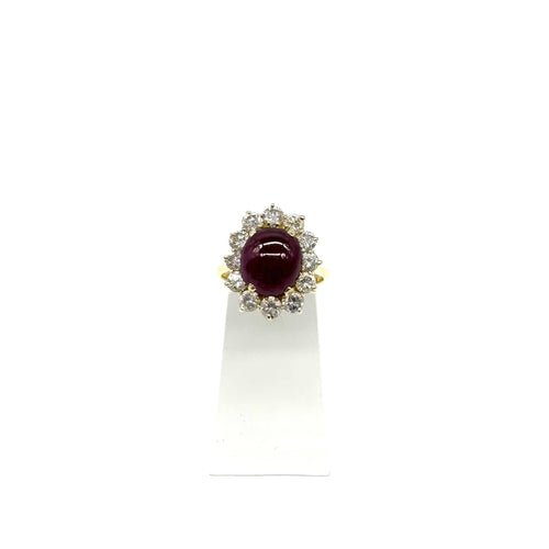 Bague 53 Bague or jaune rubis et diamants 58 Facettes Z15B51661