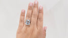 Bague 55 Bague vintage en or blanc et aigue marine 58 Facettes 32895