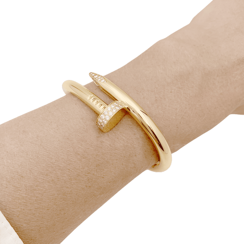 Bracelet Bracelet Cartier, "Juste un clou", or jaune, diamants. 58 Facettes 34751