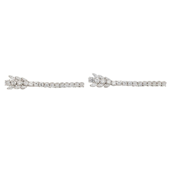 Boucles d'oreilles Pendantes Or blanc Diamant