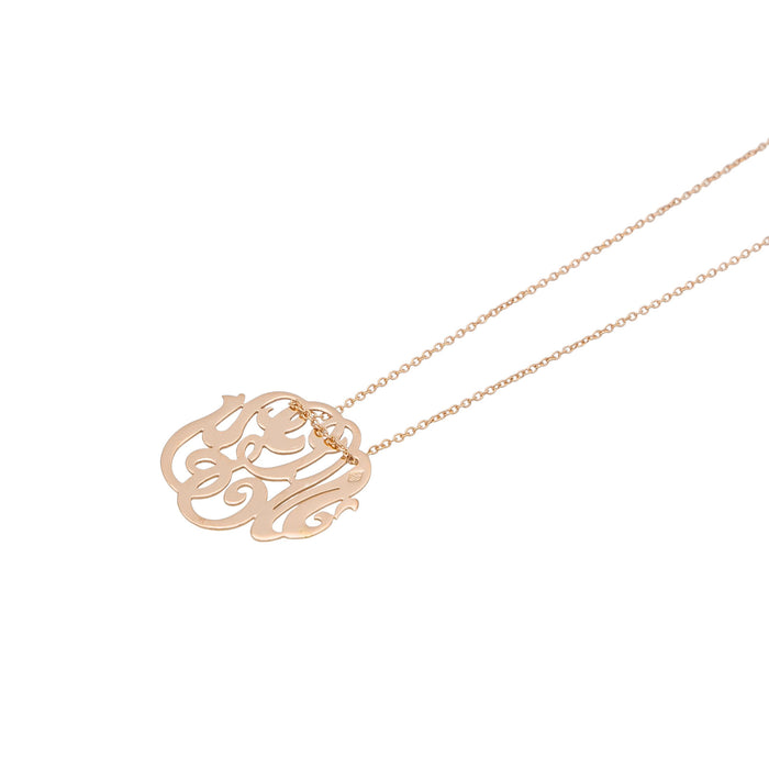 Ginette NY Collier Pendentif Baby Lace Monogram Or rose