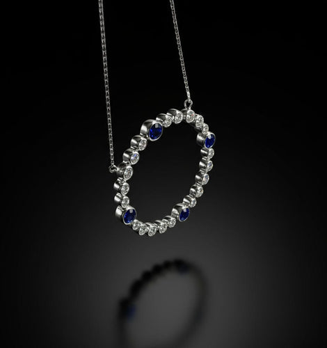 Pendentif Pendente Diamanti e Zaffiri, Anni '40 58 Facettes