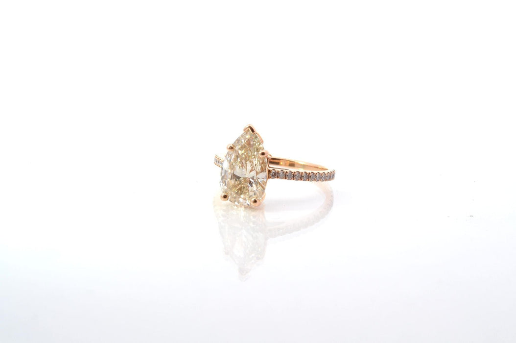 Bague 56 Bague diamant poire 3,03cts K/SI2 en or 58 Facettes 26097