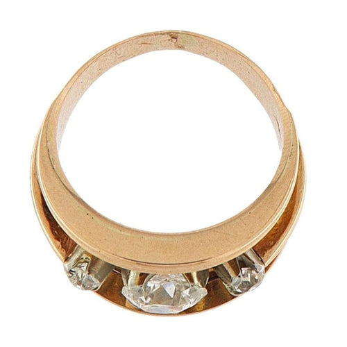 Bague 54 Bague en or rose avec diamants taille ancienne 58 Facettes G3785