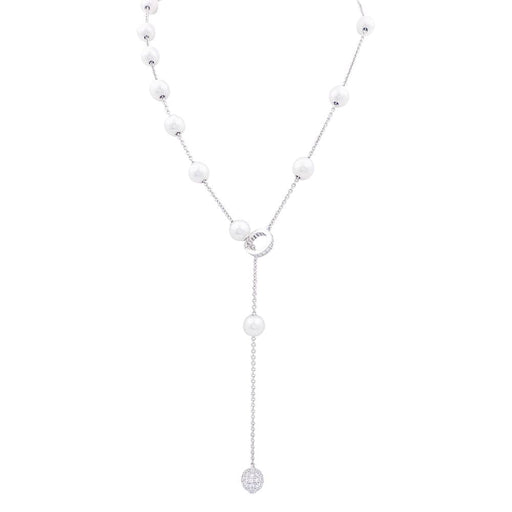 Collier Collier Mikimoto or blanc, perles blanches, diamants. 58 Facettes 33705