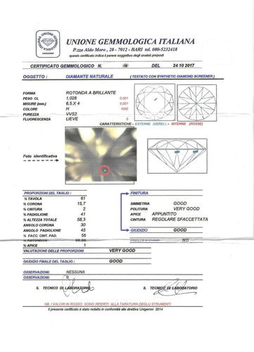 Bague Bague solitaire avec certificat gemmologique 58 Facettes