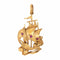 Pendentif Pendentif en or jaune vintage avec breloque bateau pirate 58 Facettes G13625