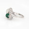 Bague Art déco vintage, émeraude, pierre de lune, diamant, taille 10, bijou de succession raffiné