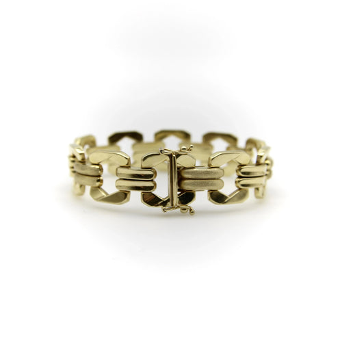 Bracelet Bracelet vintage à maillons alternés en or 14 carats 58 Facettes A1002X