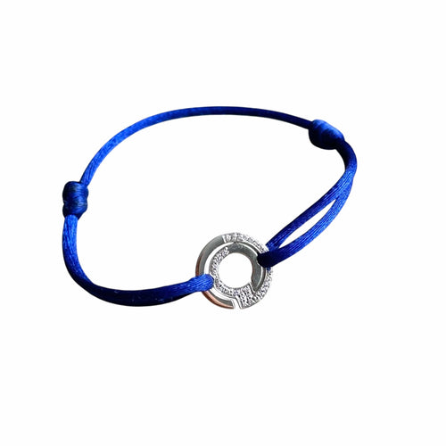 Bracelet Bracelet Dinh Van Seventies or 18K & diamants sur cordon 58 Facettes 375