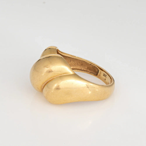 Bague 60 Bague cocktail vintage en or jaune 18 carats avec dôme cannelé 58 Facettes G13746