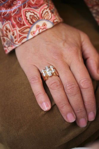 Bague 54 Bague Tank Or et Diamants 58 Facettes A11195