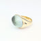 Bague 53 Bague en Or Jaune et Pierre Cabochon Vert d'Eau 58 Facettes 32231