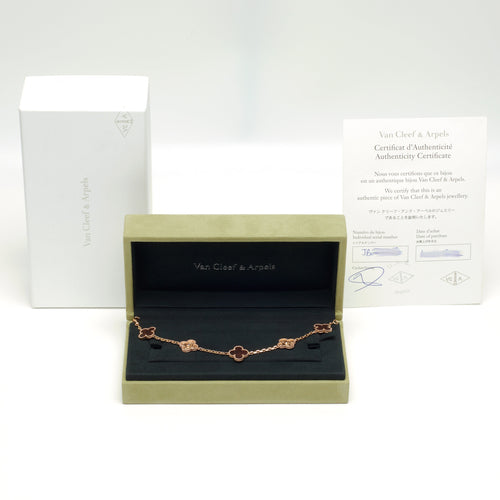 Bracelet VAN CLEEF & ARPELS - Bracelet Vintage Alhambra 5 motifs Bois d'amourette Letterwood LIMITED EDITION 58 Facettes vca-alh-brclt-ltrwd-rg