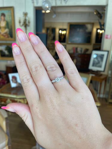 Bague 50 Bague Solitaire Diamants 0.50 Carats Or Gris 14 Carats 58 Facettes BD169